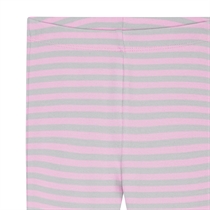BIRKHOLM Stribede Rib Leggings Meleret Grå & Baby Lyserød
